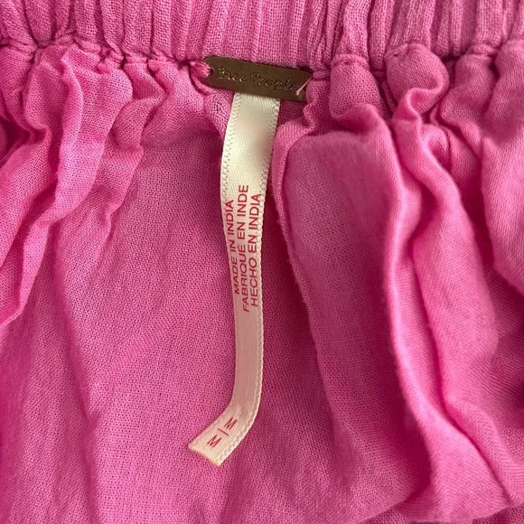 Free People Pink Casual Mini Dress boho-size M - Picture 7 of 7